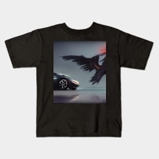 black car and wings Kids T-Shirt